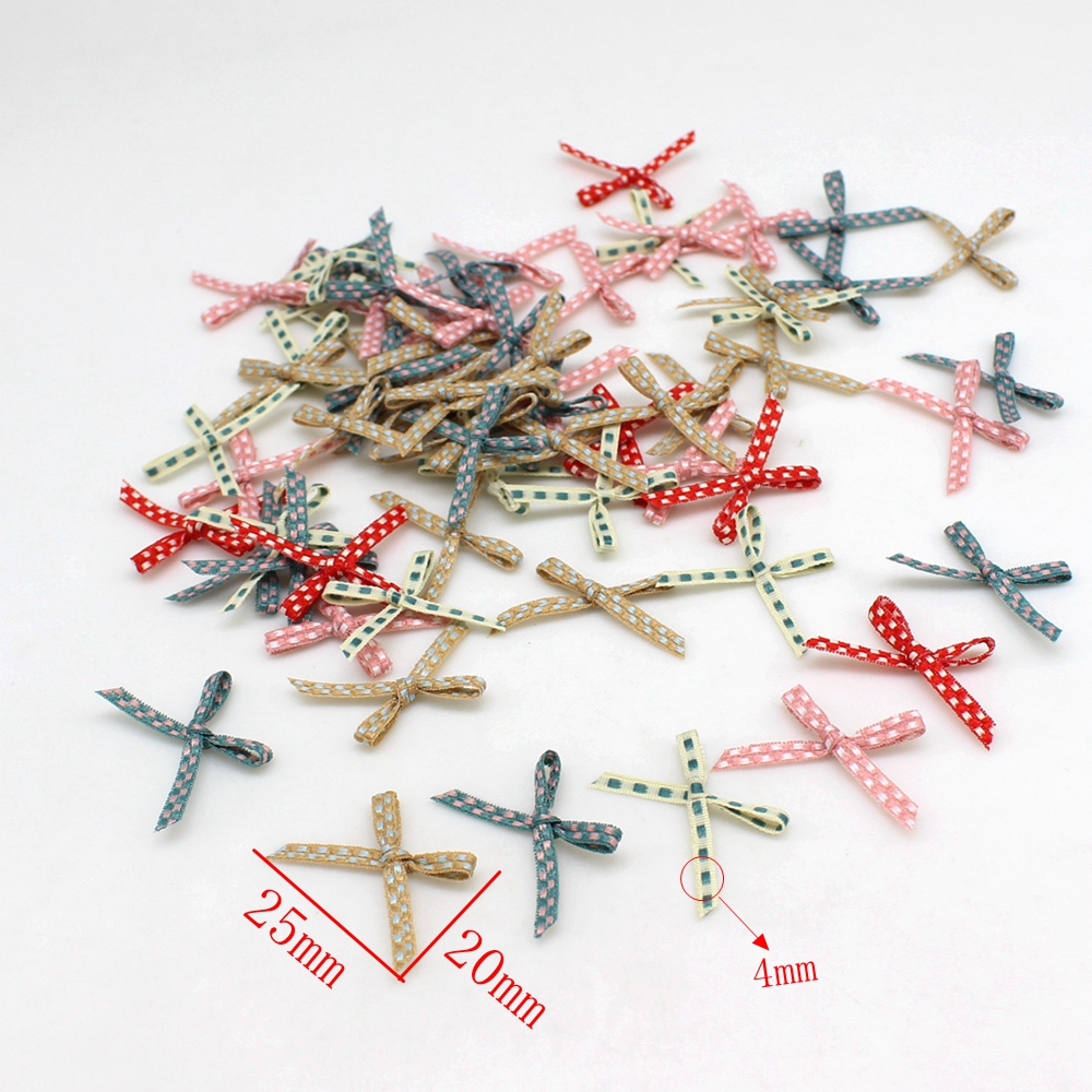 100pcs 2cm*3cm  Bowknot  Small - đánh giá và giá Embellishments For Scrapbooking