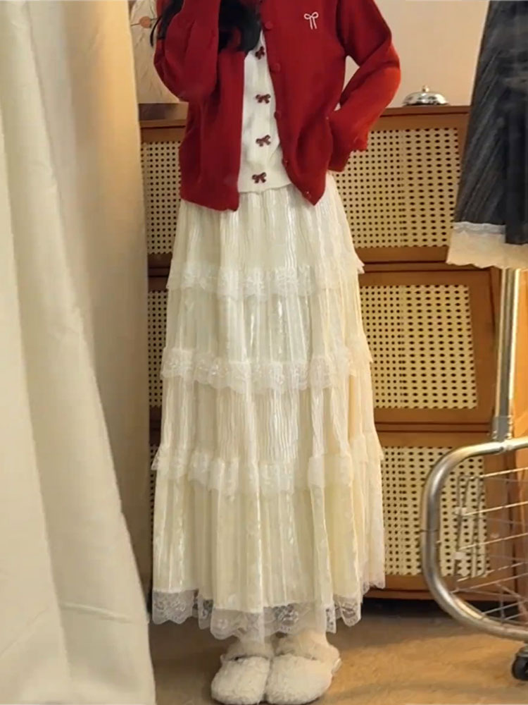 Elegant High Waist  Skirt in S - đánh giá và giá Elastic Lace Trim