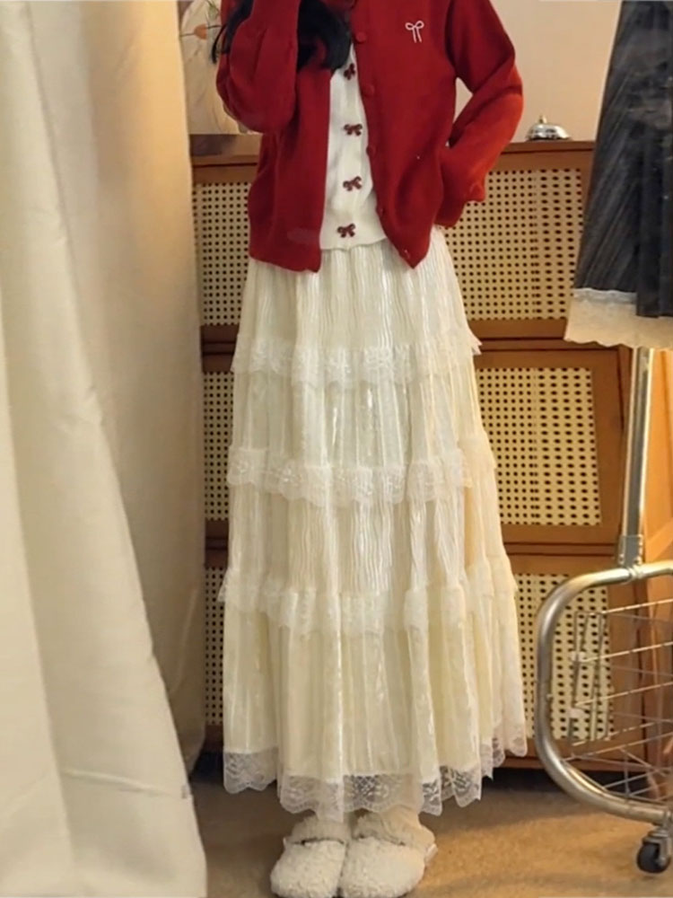 Elegant High Waist  Skirt in S - đánh giá và giá Elastic Lace Trim