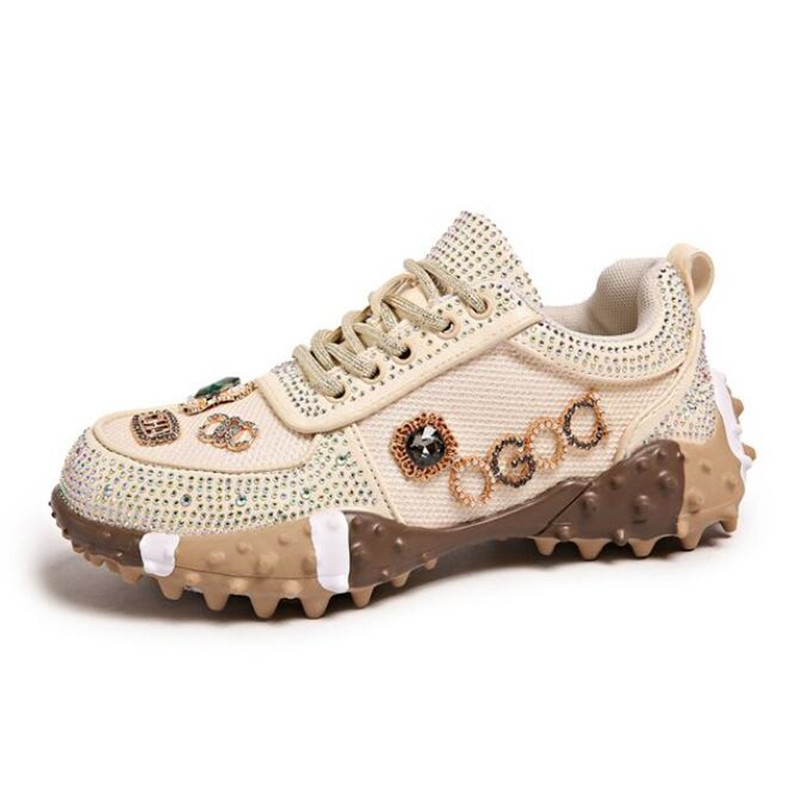 2026 Women Luxury Sneakers Rhi - đánh giá và giá Crystal Mesh Fabric