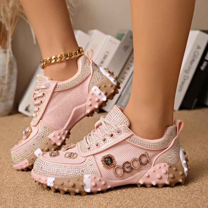 2026 Women Luxury Sneakers Rhi - đánh giá và giá Crystal Mesh Fabric
