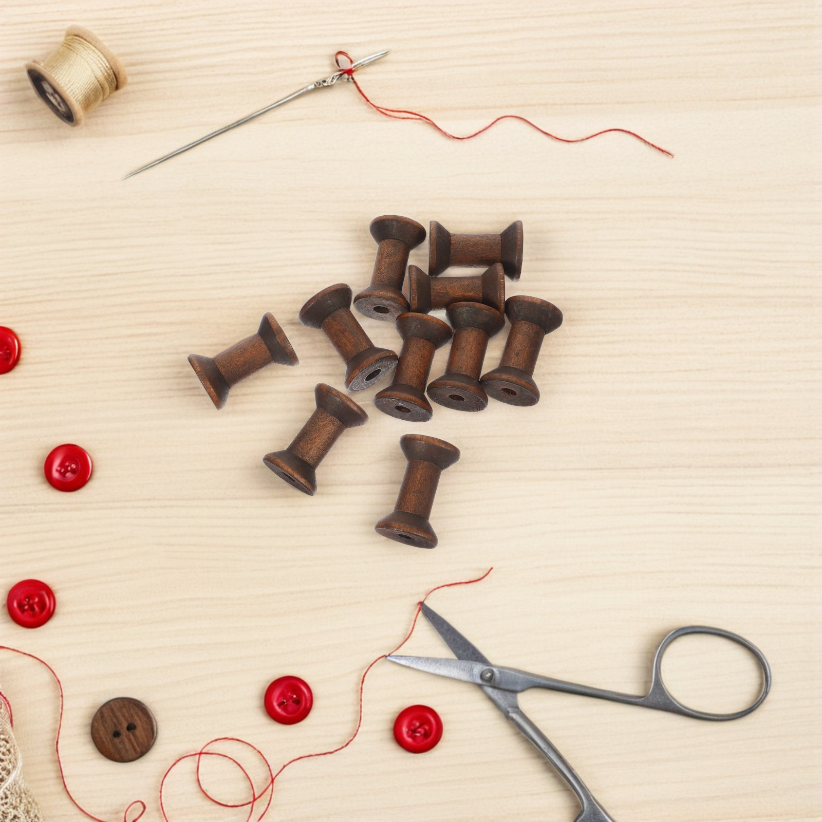 10Pcs Handcrafted Wooden Spool - đánh giá và giá Embroidery Craft