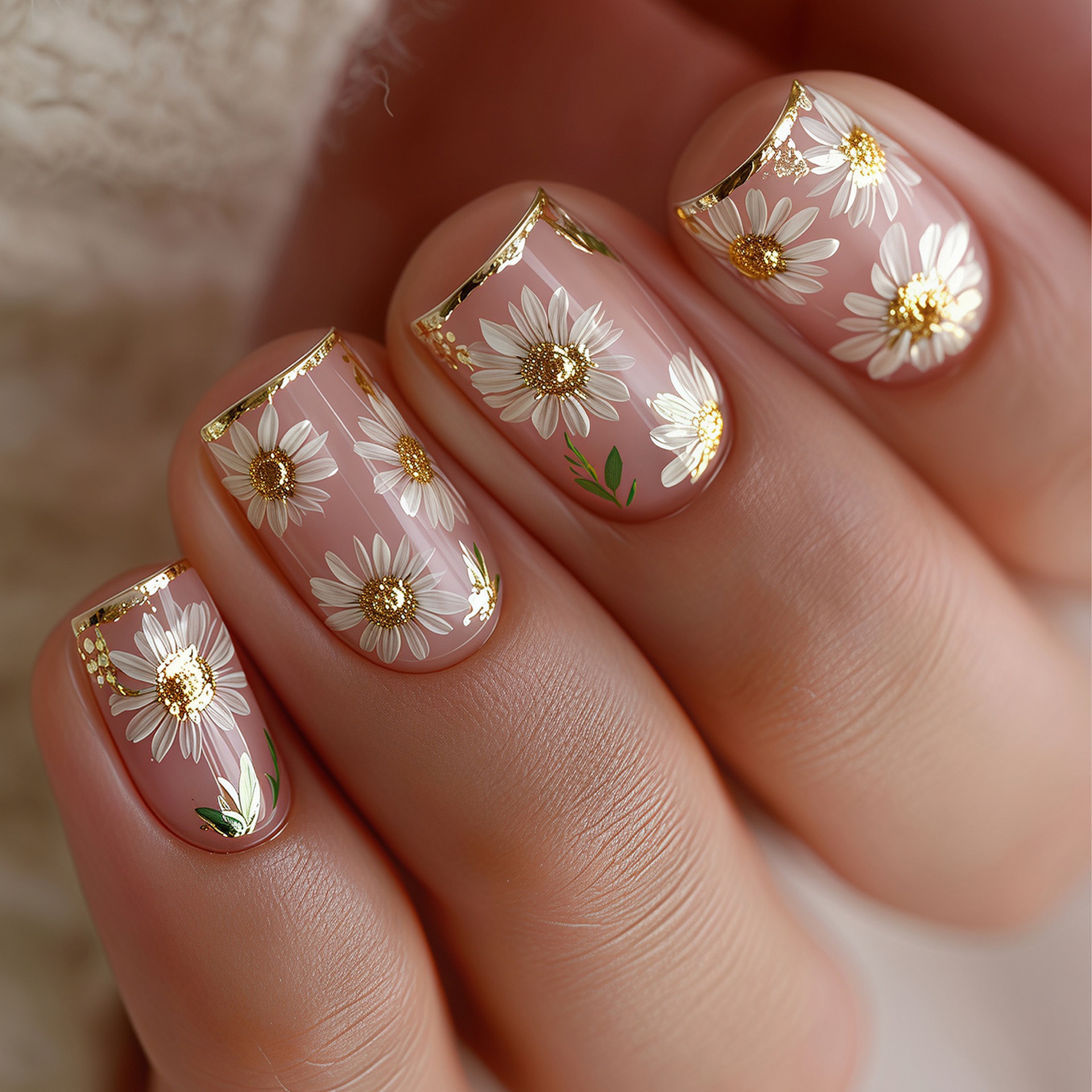 Short Square fake nails golden - đánh giá và giá Embroidery Embellishments
