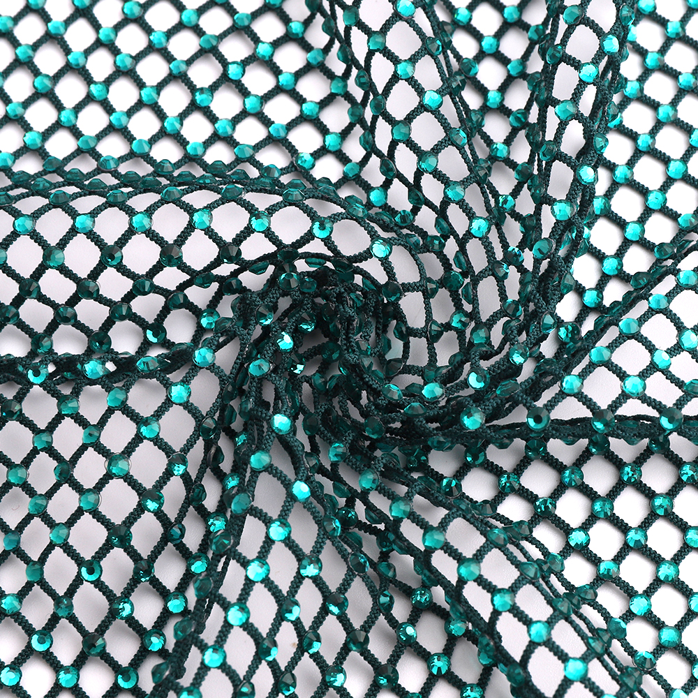 Blue Zircon Rhinestones Mesh A - đánh giá và giá Crystal Mesh Fabric