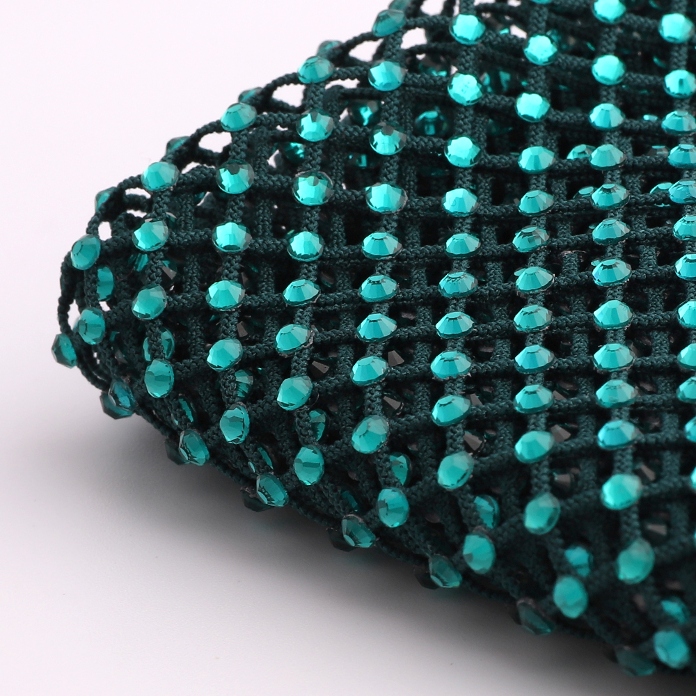 Blue Zircon Rhinestones Mesh A - đánh giá và giá Crystal Mesh Fabric