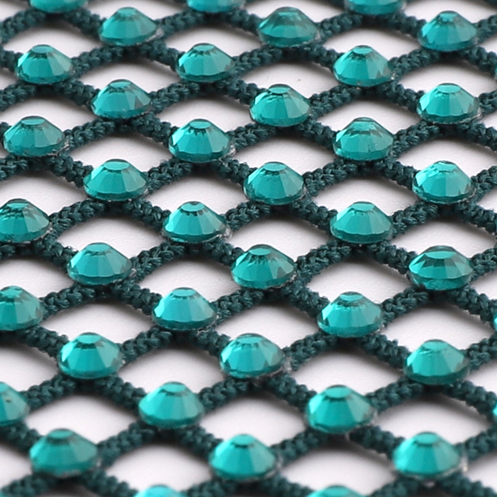 Blue Zircon Rhinestones Mesh A - đánh giá và giá Crystal Mesh Fabric