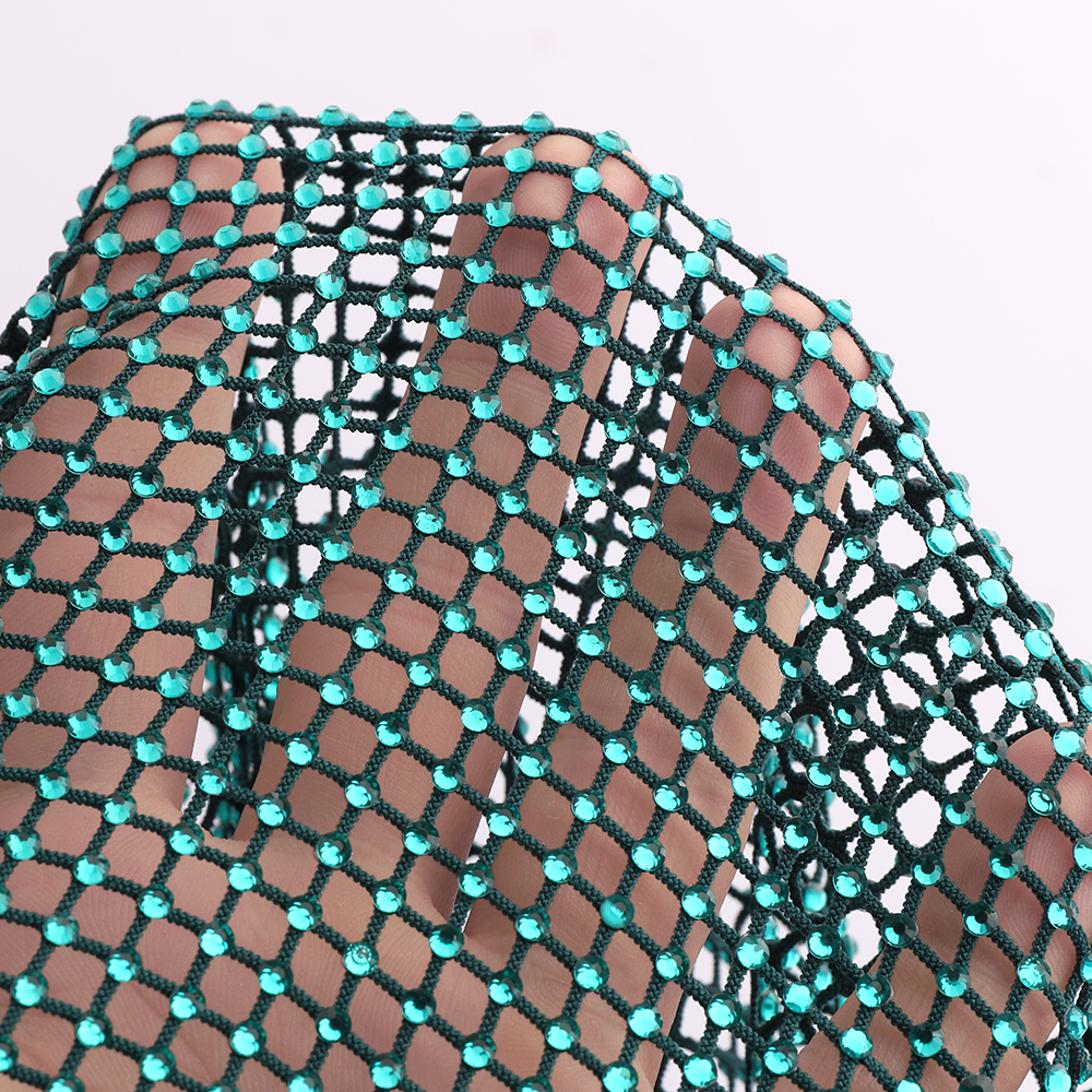 Blue Zircon Rhinestones Mesh A - đánh giá và giá Crystal Mesh Fabric