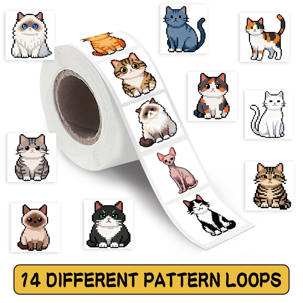 500 Pcs/Roll Cute Pixel Cat St - đánh giá và giá Craft Embellishment World