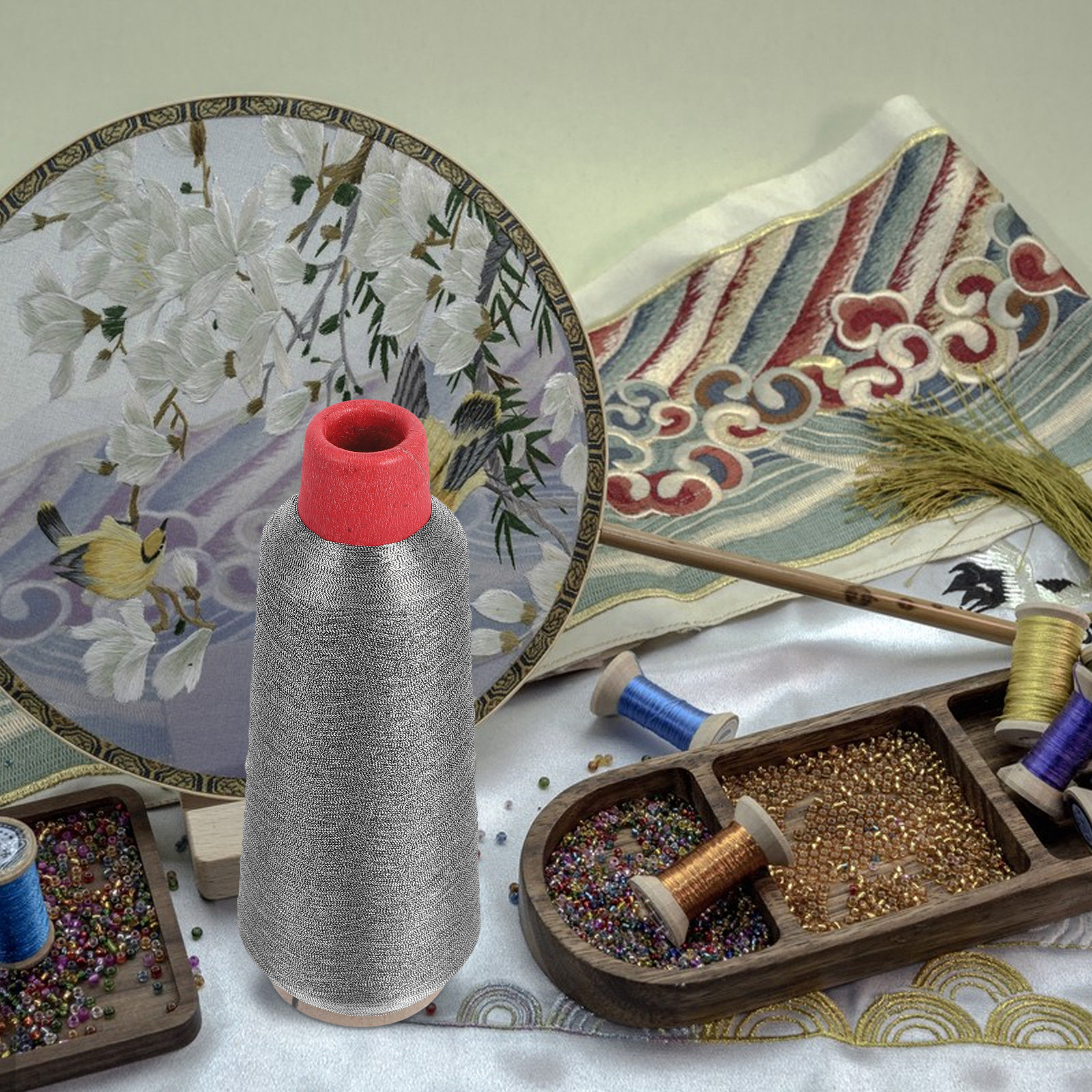 1 Roll Silver Embroidery Threa - đánh giá và giá Embroidery Craft