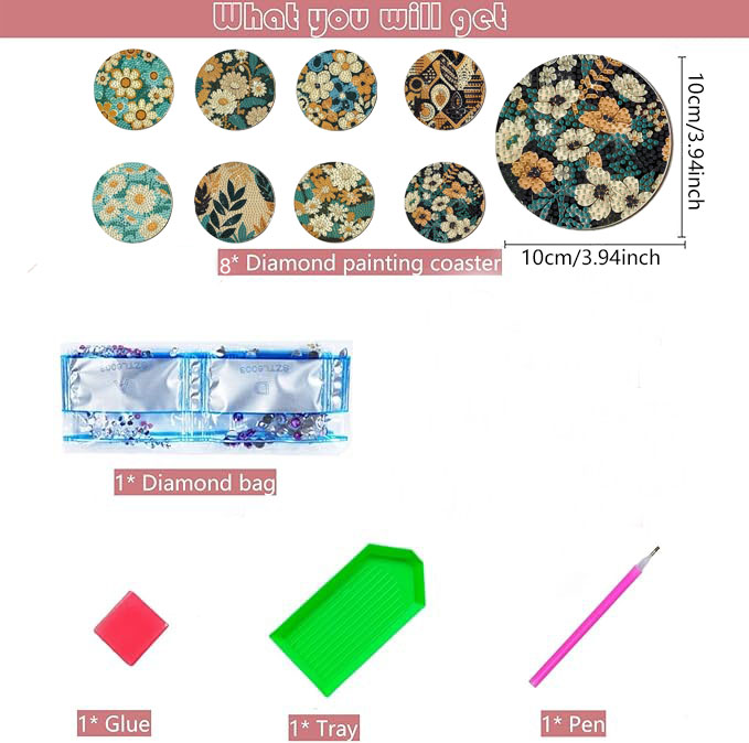 8 pieces DIY diamond Painting  - đánh giá và giá Embellishment Crafts
