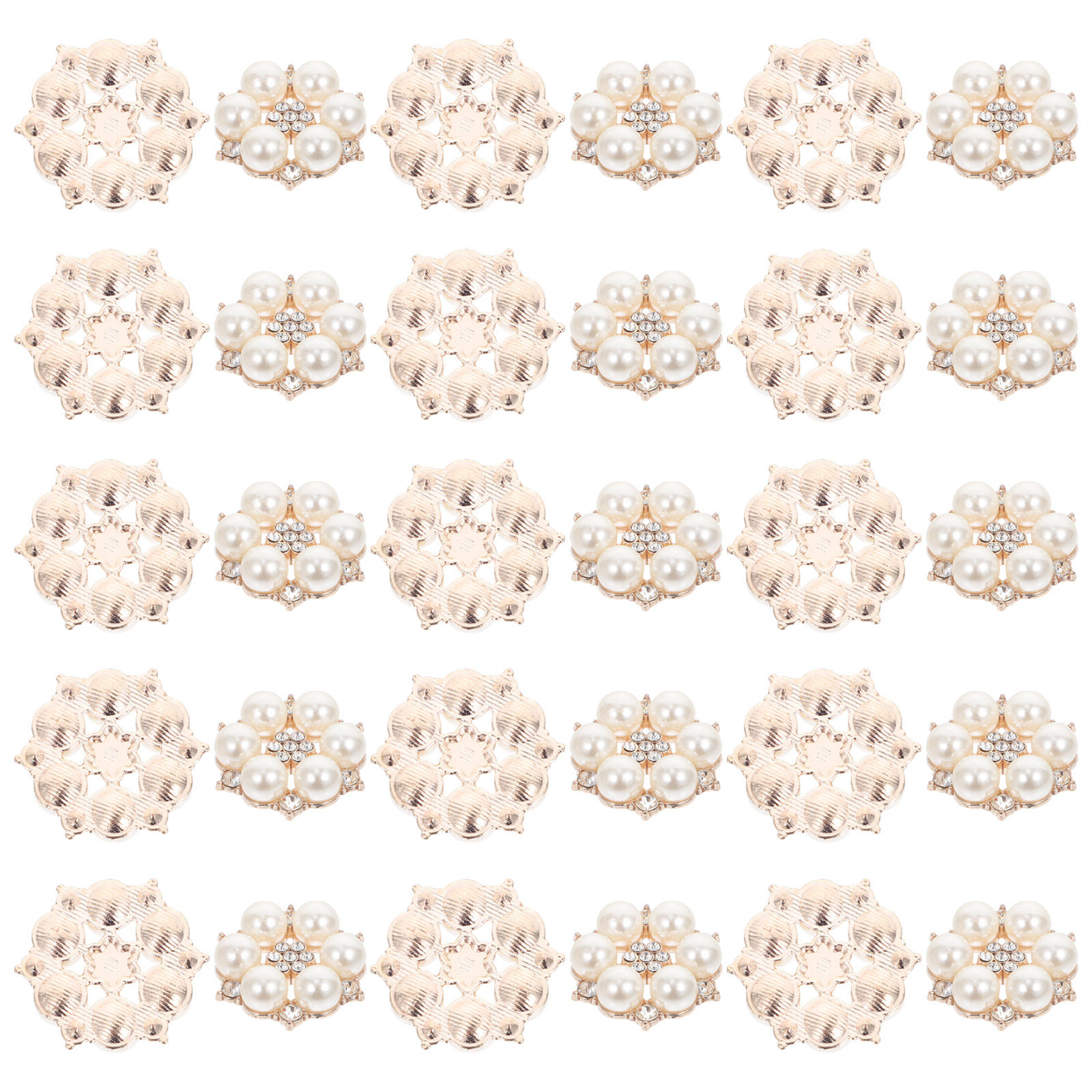 30Pcs Pearl Flower Buttons DIY - đánh giá và giá Craft Embellishments