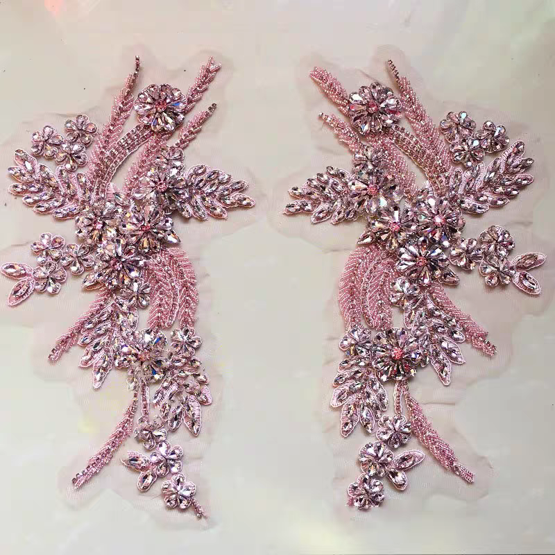 Beaded floral appliqués, hand- - đánh giá và giá Sew On Rhinestone