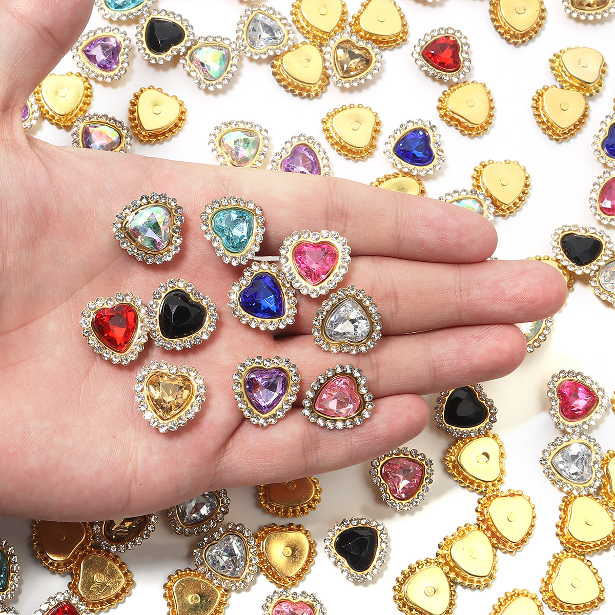20Pcs Love Heart Acrylic Rhine - đánh giá và giá Sew On Rhinestone