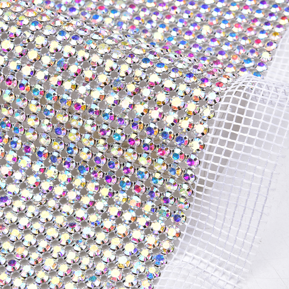 24 Rows Crystal AB Color Bling - đánh giá và giá Crystal Mesh Fabric