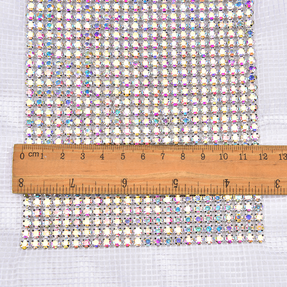 24 Rows Crystal AB Color Bling - đánh giá và giá Crystal Mesh Fabric