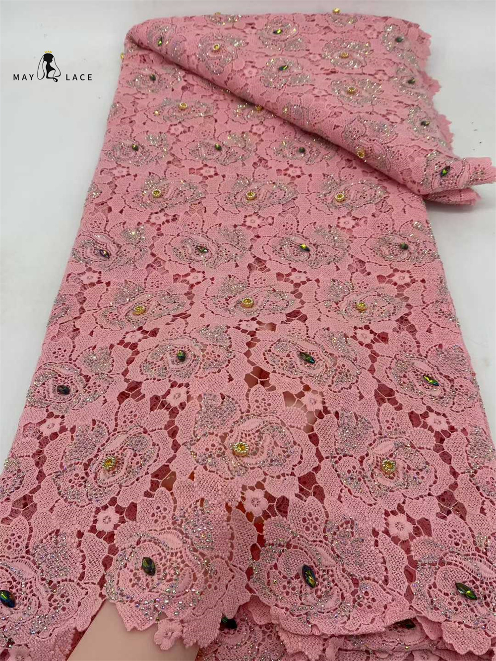 Latest Cord Guipure Lace Fabri - đánh giá và giá Crystal Mesh Fabric