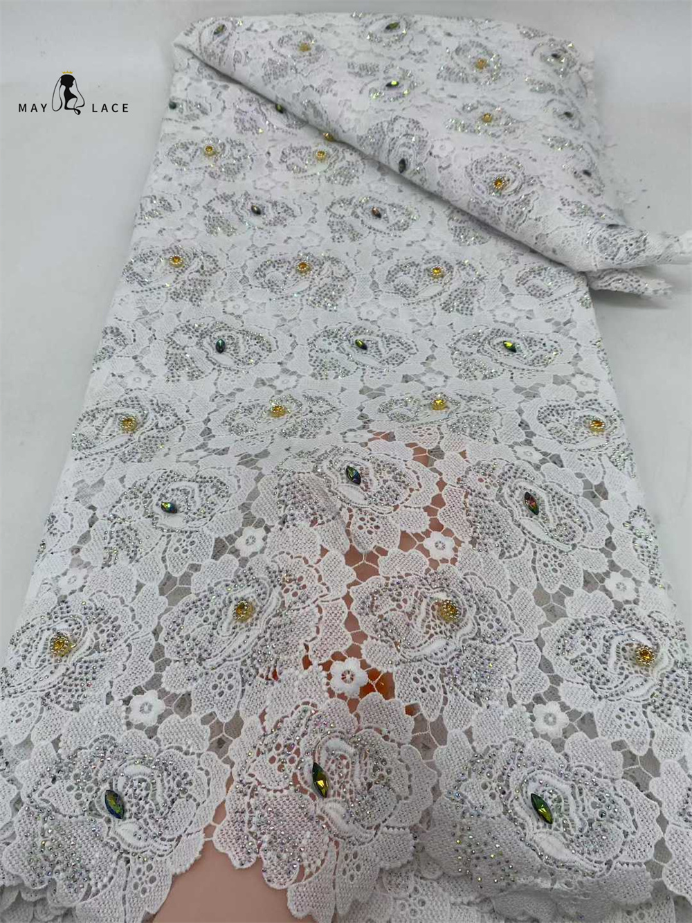 Latest Cord Guipure Lace Fabri - đánh giá và giá Crystal Mesh Fabric